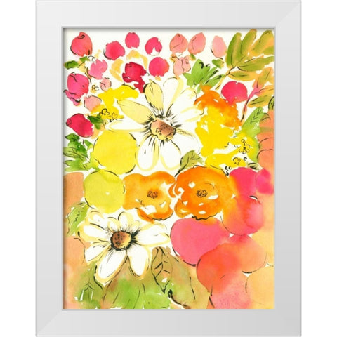 Flower Array III White Modern Wood Framed Art Print by Minasian, Julia