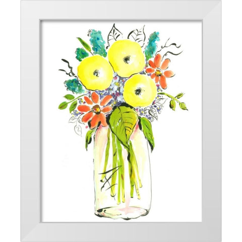 Flower Vase I White Modern Wood Framed Art Print by Minasian, Julia