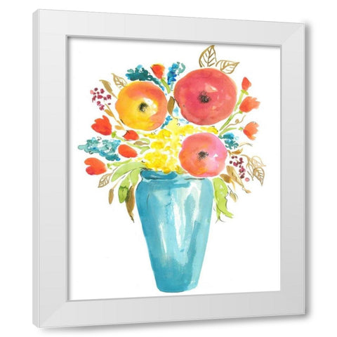 Flower Vase II White Modern Wood Framed Art Print by Minasian, Julia