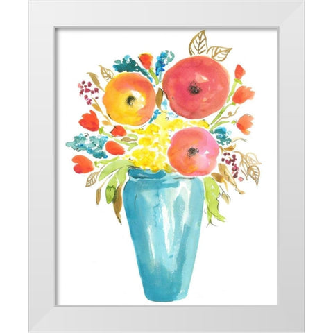 Flower Vase II White Modern Wood Framed Art Print by Minasian, Julia