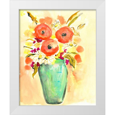 Flower Vase III White Modern Wood Framed Art Print by Minasian, Julia