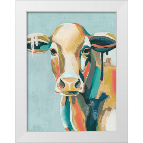 Colorful Cows I White Modern Wood Framed Art Print by Popp, Grace