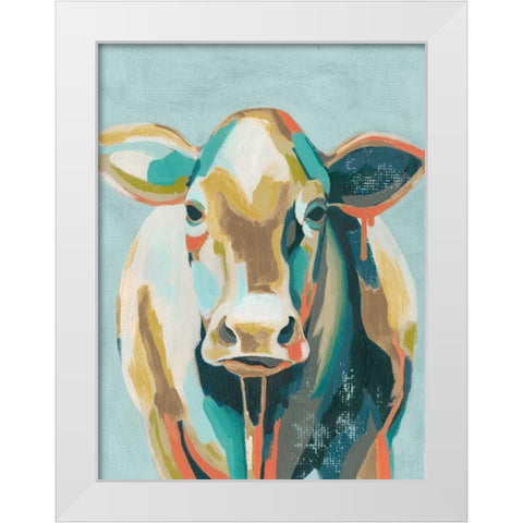 Colorful Cows II White Modern Wood Framed Art Print by Popp, Grace