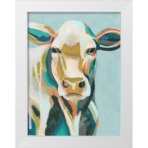 Colorful Cows III White Modern Wood Framed Art Print by Popp, Grace