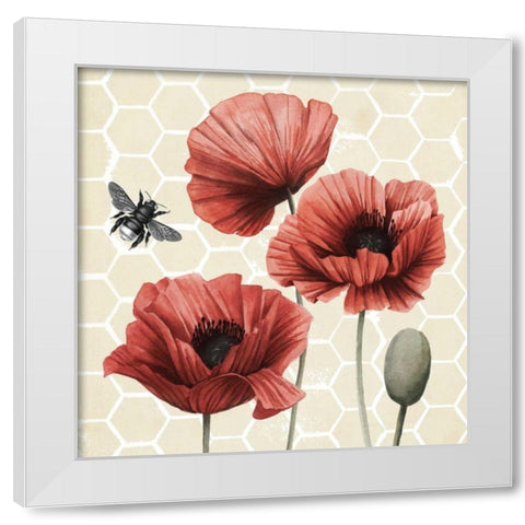 Poppy Buzz I White Modern Wood Framed Art Print by Popp, Grace