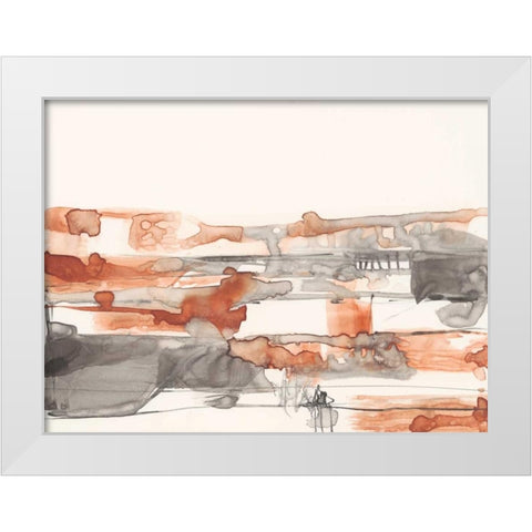 Terra Cotta Lines I White Modern Wood Framed Art Print by Goldberger, Jennifer