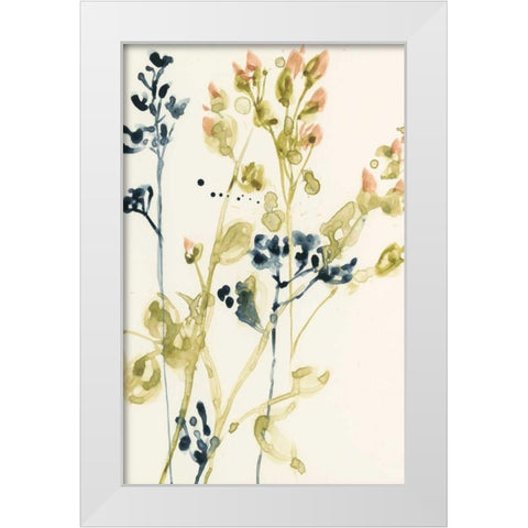 Blush Buds I White Modern Wood Framed Art Print by Goldberger, Jennifer