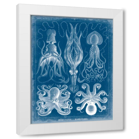 Marine Blueprint V White Modern Wood Framed Art Print by Vision Studio