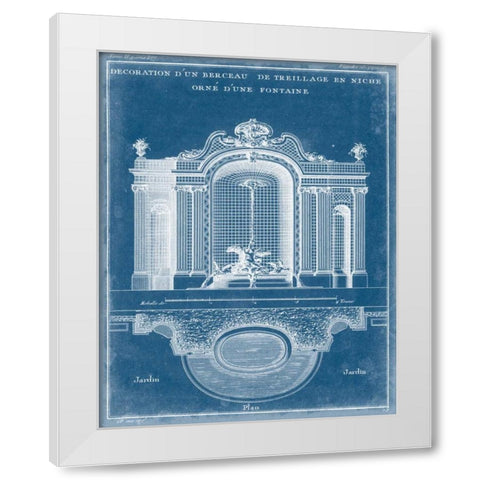 Garden Treillage Blueprint II White Modern Wood Framed Art Print by Vision Studio