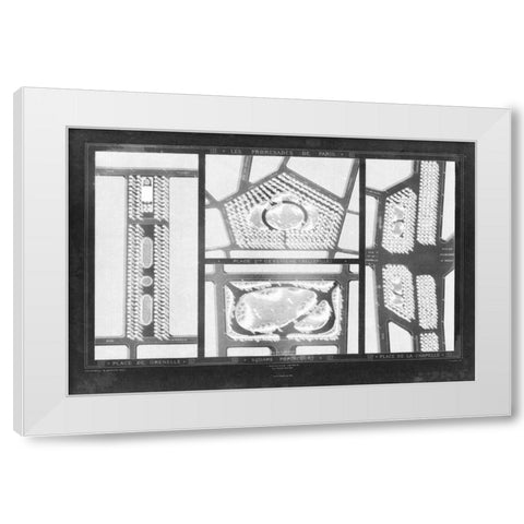 French Garden Blueprint III White Modern Wood Framed Art Print by Unknown