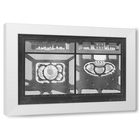French Garden Blueprint V White Modern Wood Framed Art Print by Unknown