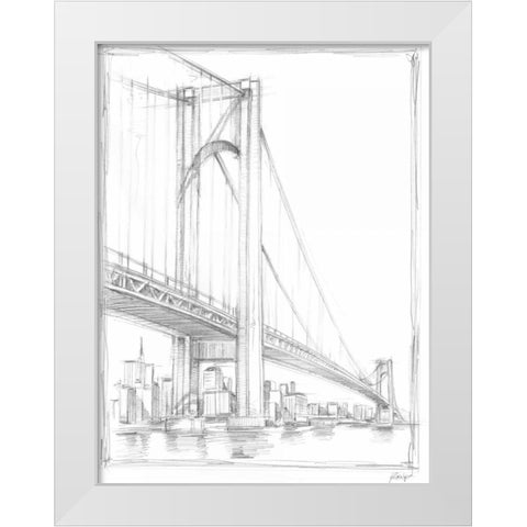 Suspension Bridge Study I White Modern Wood Framed Art Print by Harper, Ethan