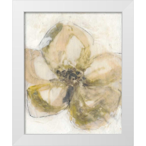 Waxen Petals I White Modern Wood Framed Art Print by Goldberger, Jennifer