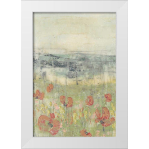Wildflower Scape I White Modern Wood Framed Art Print by Goldberger, Jennifer