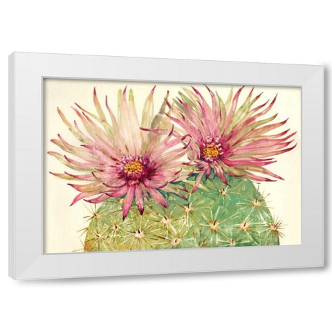 Cactus Blossoms I White Modern Wood Framed Art Print by OToole, Tim