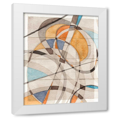 Ovals and Lines I White Modern Wood Framed Art Print by Galapon, Nikki