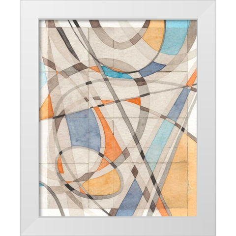 Ovals and Lines II White Modern Wood Framed Art Print by Galapon, Nikki