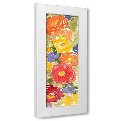 Zinnia Array II White Modern Wood Framed Art Print by Miller, Dianne