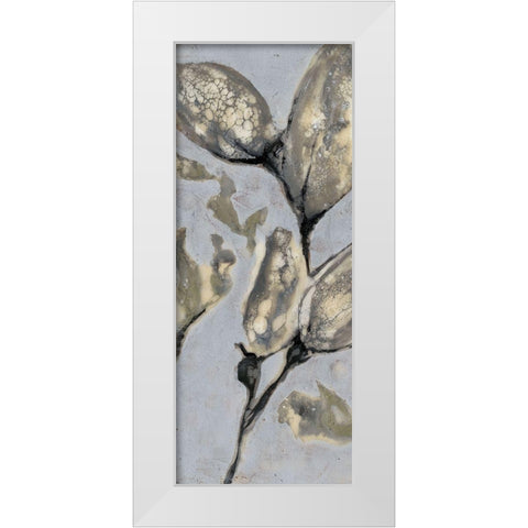 Custom Flower Bud Triptych I (ASH) White Modern Wood Framed Art Print by Goldberger, Jennifer