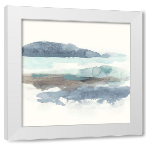 Coastline Sketch I White Modern Wood Framed Art Print by Vess, June Erica