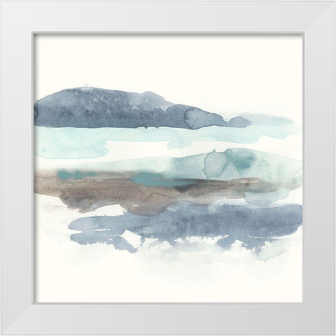 Coastline Sketch I White Modern Wood Framed Art Print by Vess, June Erica