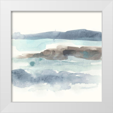 Coastline Sketch II White Modern Wood Framed Art Print by Vess, June Erica