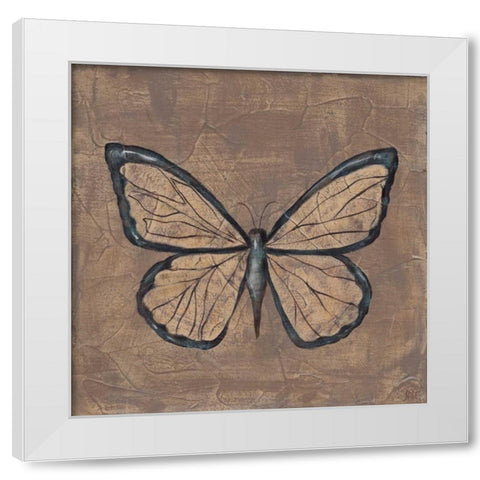 Textured Butterfly I White Modern Wood Framed Art Print by Reynolds, Jade