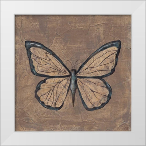 Textured Butterfly I White Modern Wood Framed Art Print by Reynolds, Jade