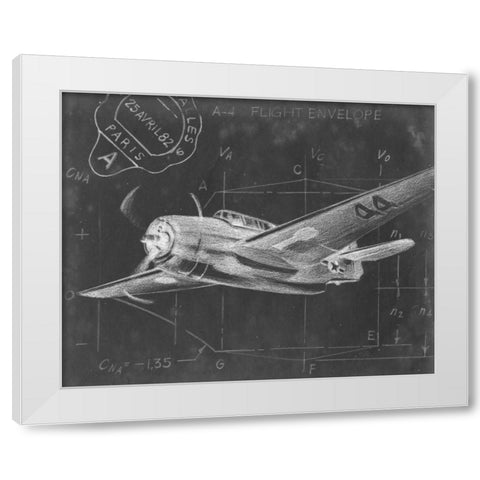 Flight Schematic II White Modern Wood Framed Art Print by Harper, Ethan