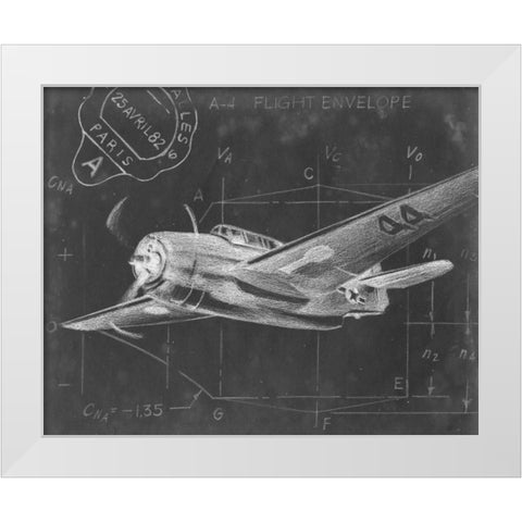Flight Schematic II White Modern Wood Framed Art Print by Harper, Ethan