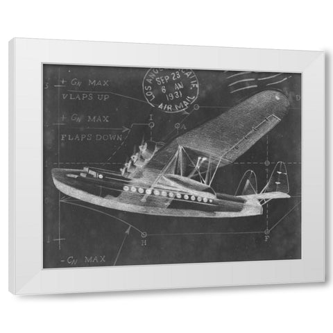 Flight Schematic III White Modern Wood Framed Art Print by Harper, Ethan