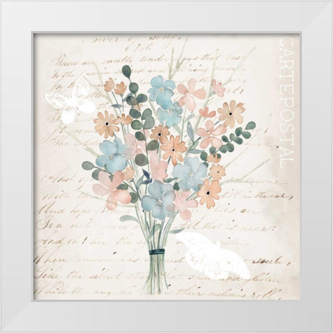 Fleurs Pastel I White Modern Wood Framed Art Print by Popp, Grace