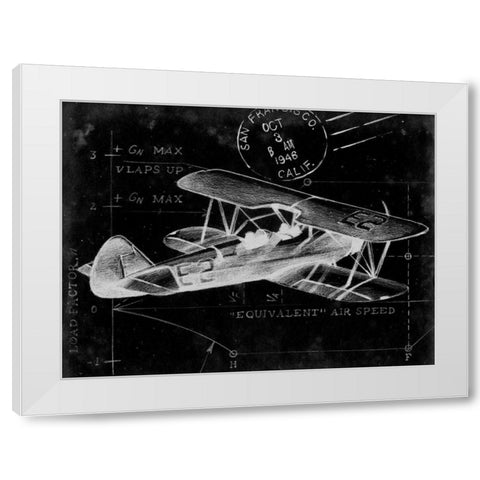 Flight Schematic I White Modern Wood Framed Art Print by Ethan Harper