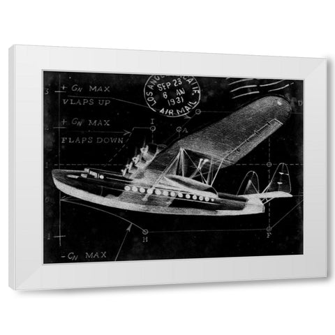Flight Schematic III White Modern Wood Framed Art Print by Ethan Harper