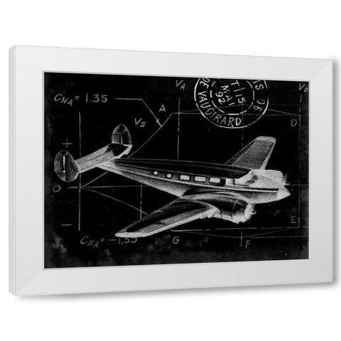 Flight Schematic IV White Modern Wood Framed Art Print by Ethan Harper