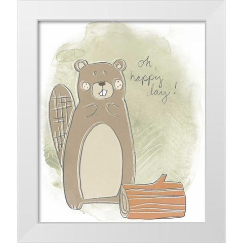 Woodland Whimsy III White Modern Wood Framed Art Print by Vess, June Erica
