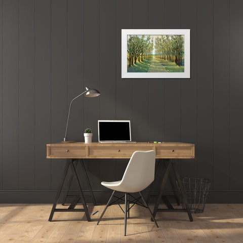 Forest Path White Modern Wood Framed Art Print by OToole, Tim