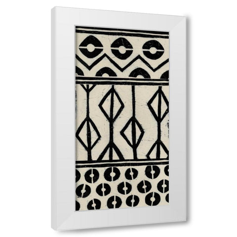 Tribal Pattern in Cream I White Modern Wood Framed Art Print by Vess, June Erica
