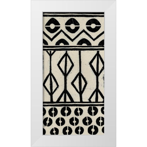 Tribal Pattern in Cream I White Modern Wood Framed Art Print by Vess, June Erica