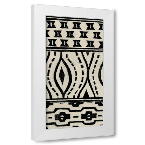 Tribal Pattern in Cream II White Modern Wood Framed Art Print by Vess, June Erica