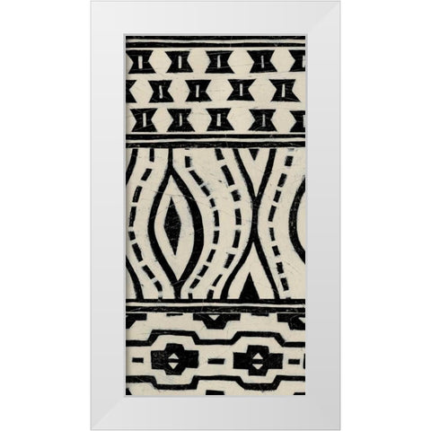 Tribal Pattern in Cream II White Modern Wood Framed Art Print by Vess, June Erica