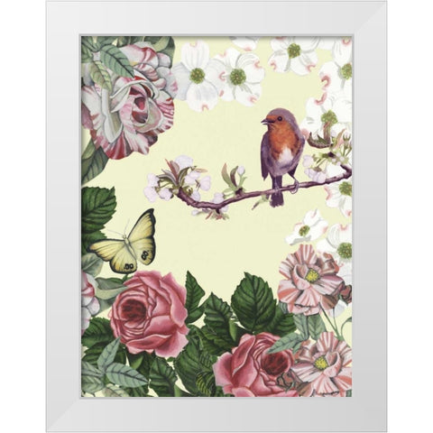 Bird Garden II White Modern Wood Framed Art Print by McCavitt, Naomi