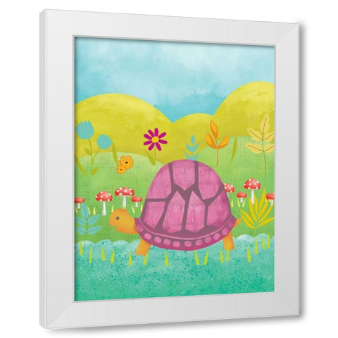 Happy Turtle II White Modern Wood Framed Art Print by Zarris, Chariklia