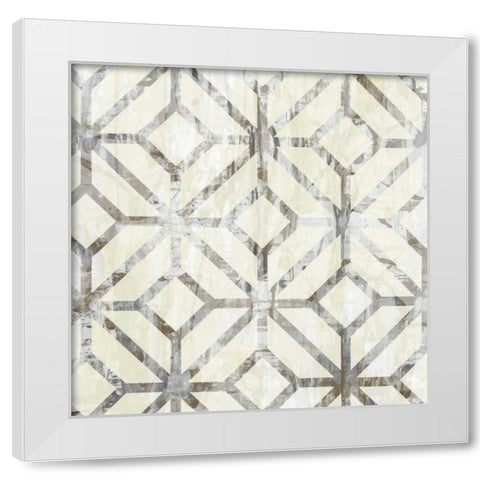 Neutral Metric IV White Modern Wood Framed Art Print by Goldberger, Jennifer