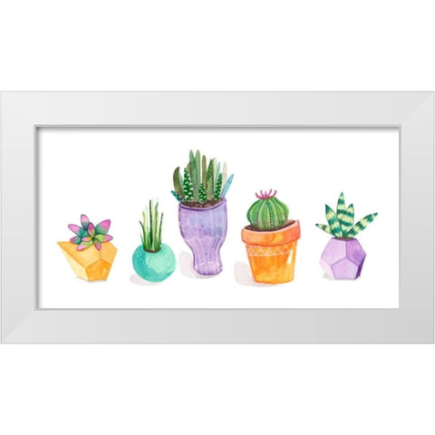 Succulent Display II White Modern Wood Framed Art Print by Ewer, Rebekah