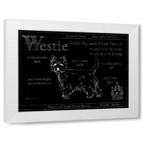 Blueprint Westie White Modern Wood Framed Art Print by Ethan Harper