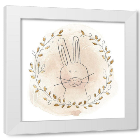 Golden Woodland Vignette I White Modern Wood Framed Art Print by Vess, June Erica