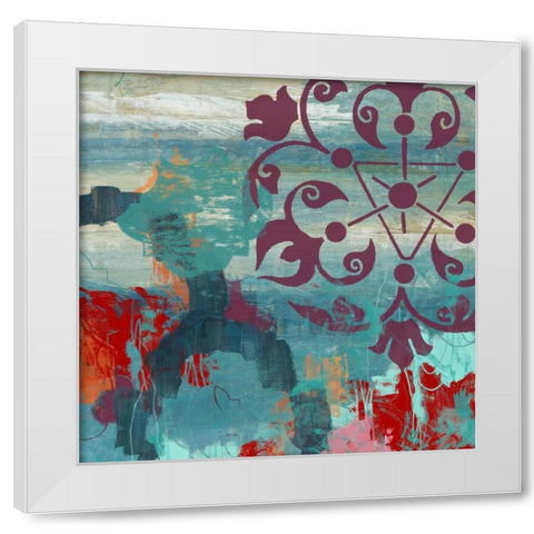 Jewel Tone Garden II White Modern Wood Framed Art Print by Vess, June Erica