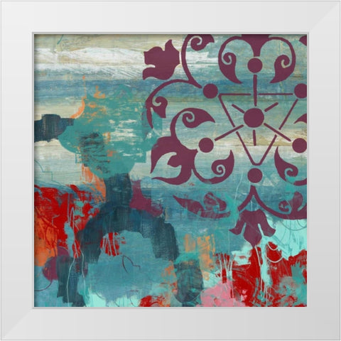 Jewel Tone Garden II White Modern Wood Framed Art Print by Vess, June Erica