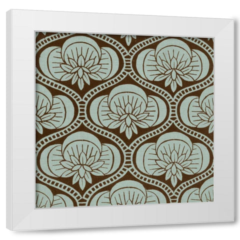 Spa and Sepia Tile I White Modern Wood Framed Art Print by Vision Studio